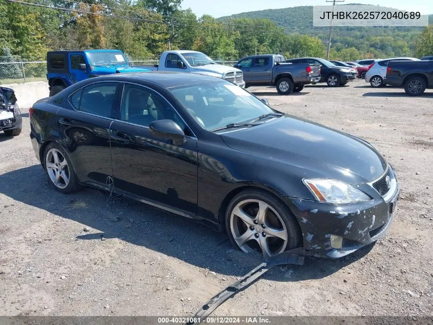 2007 Lexus Is 250 VIN: JTHBK262572040689 Lot: 40321081