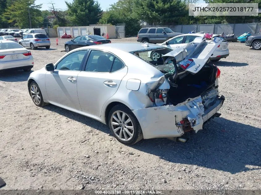 2007 Lexus Is 250 VIN: JTHCK262572018177 Lot: 40325760