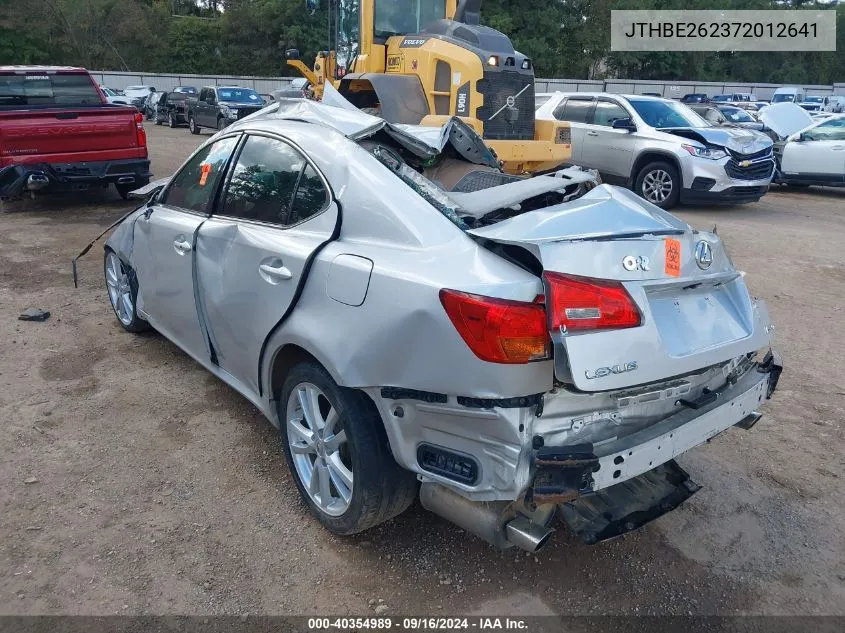 2007 Lexus Is 350 VIN: JTHBE262372012641 Lot: 40354989