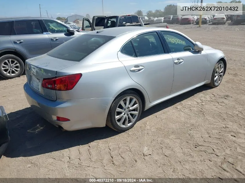 2007 Lexus Is 250 VIN: JTHCK262X72010432 Lot: 40372210