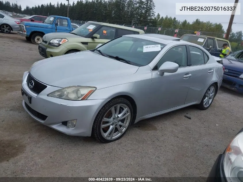 2007 Lexus Is 350 VIN: JTHBE262075016337 Lot: 40422639