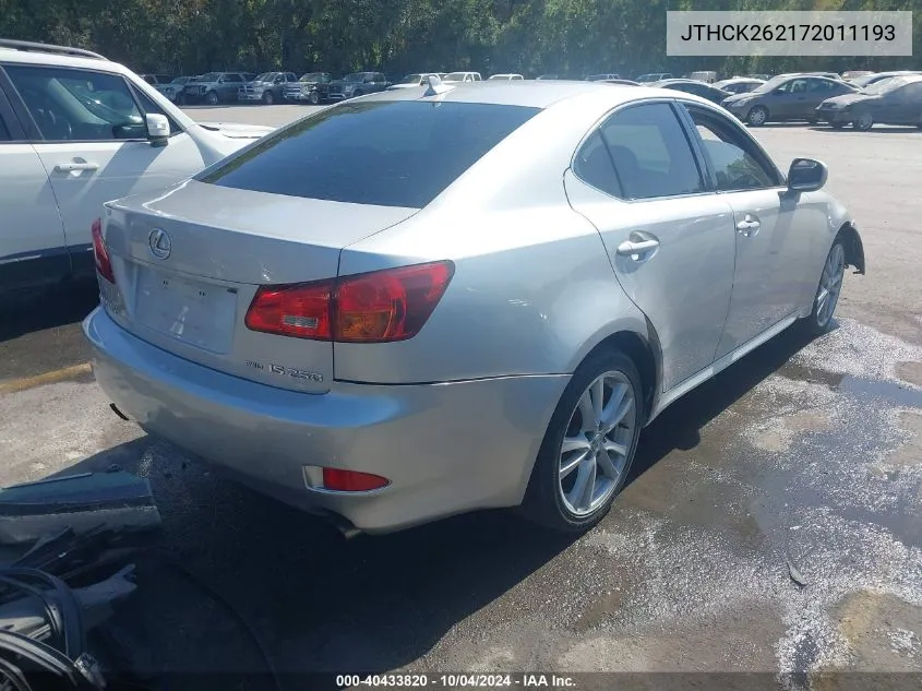 2007 Lexus Is 250 VIN: JTHCK262172011193 Lot: 40433820