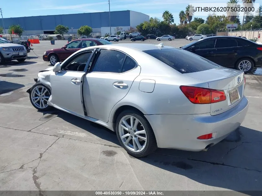 2007 Lexus Is 250 VIN: JTHBK262075032000 Lot: 40530350