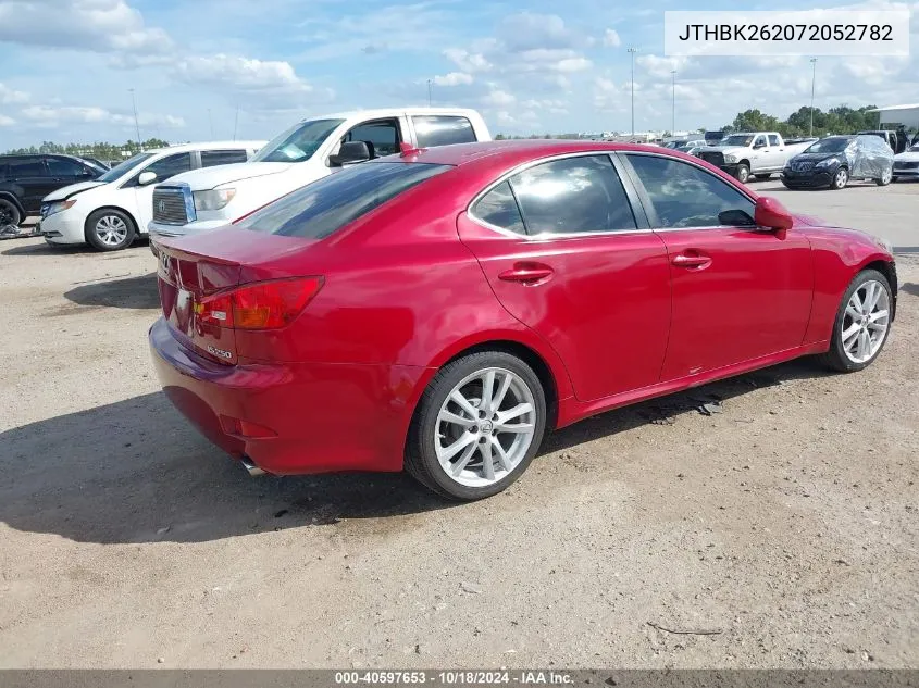 2007 Lexus Is 250 VIN: JTHBK262072052782 Lot: 40597653