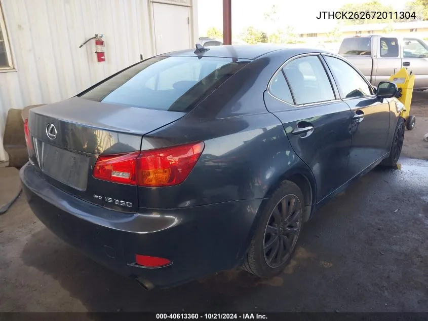 2007 Lexus Is 250 VIN: JTHCK262672011304 Lot: 40613360