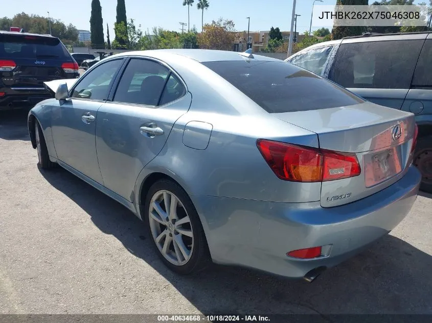 2007 Lexus Is 250 VIN: JTHBK262X75046308 Lot: 40634668