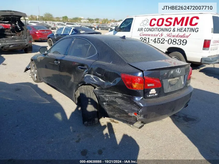 2007 Lexus Is 350 VIN: JTHBE262472007710 Lot: 40638885