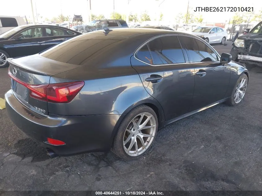 2007 Lexus Is 350 VIN: JTHBE262172010421 Lot: 40644251