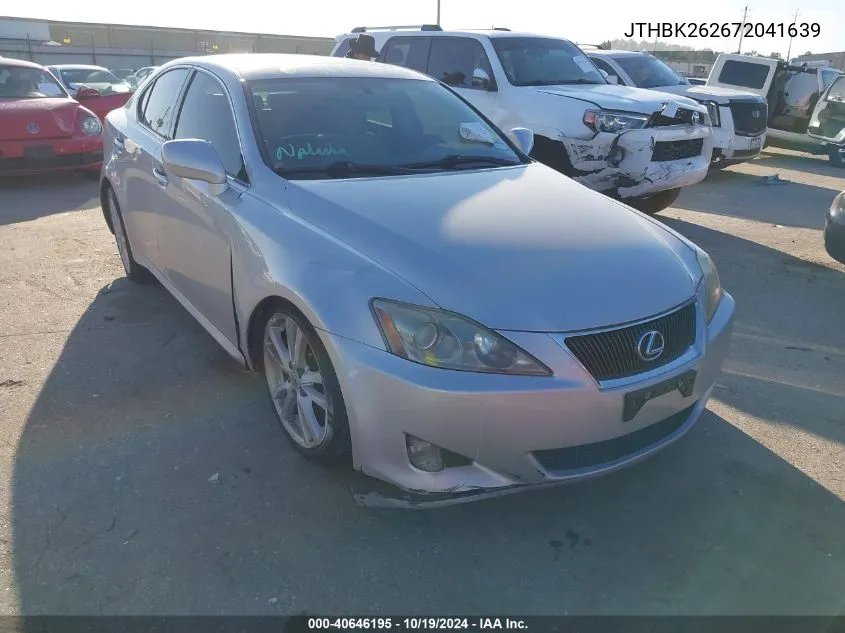 2007 Lexus Is 250 VIN: JTHBK262672041639 Lot: 40646195