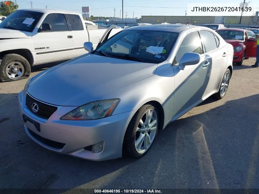 2007 Lexus Is 250 VIN: JTHBK262672041639 Lot: 40646195