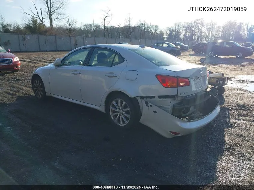 2007 Lexus Is 250 VIN: JTHCK262472019059 Lot: 40760718