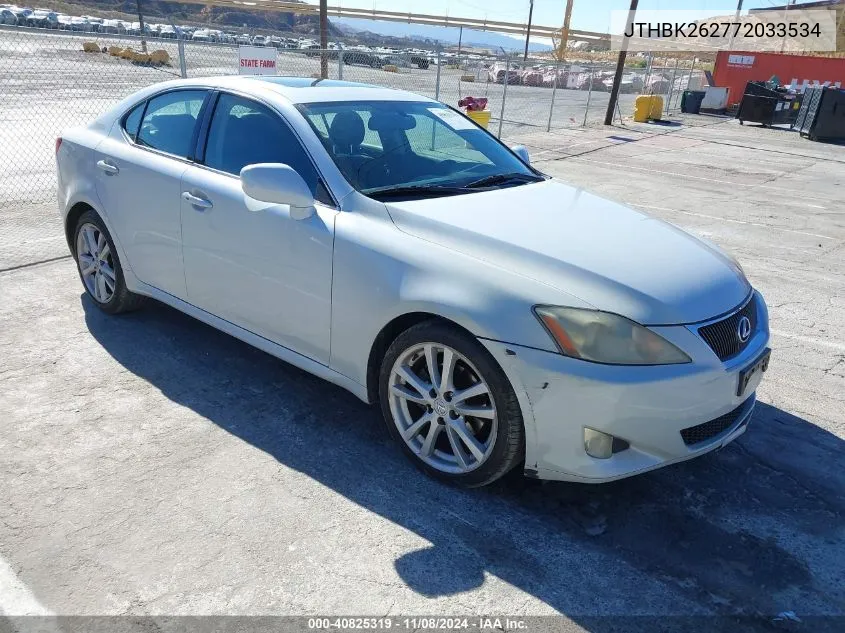 2007 Lexus Is 250 VIN: JTHBK262772033534 Lot: 40825319