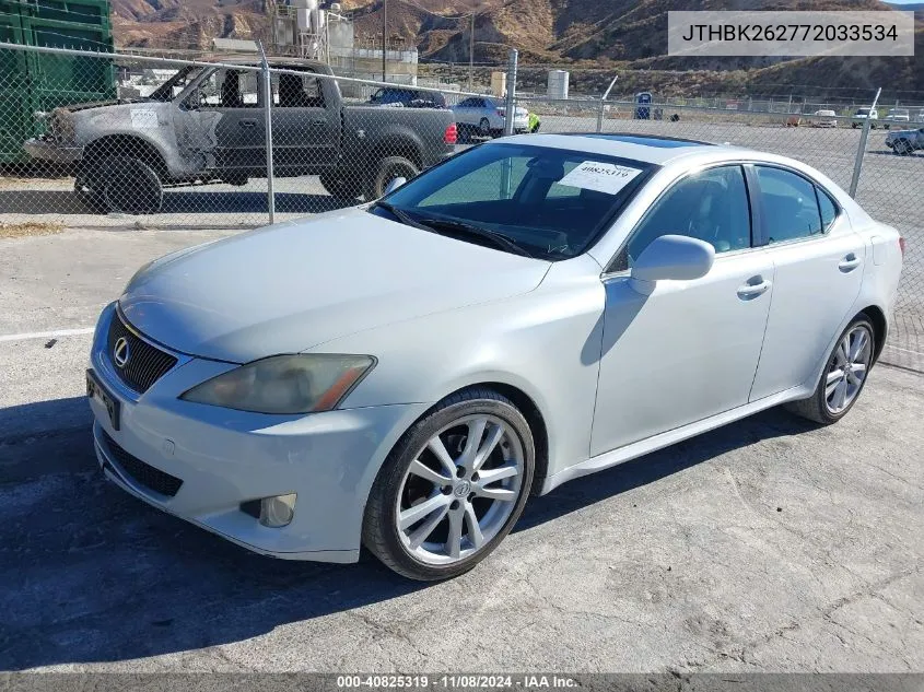 2007 Lexus Is 250 VIN: JTHBK262772033534 Lot: 40825319