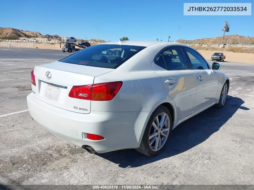 2007 Lexus Is 250 VIN: JTHBK262772033534 Lot: 40825319