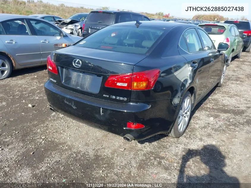 2008 Lexus Is 250 VIN: JTHCK262885027438 Lot: 12133220