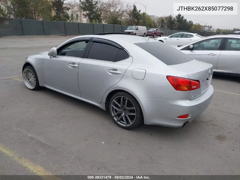 2008 Lexus Is 250 VIN: JTHBK262X85077298 Lot: 39331479