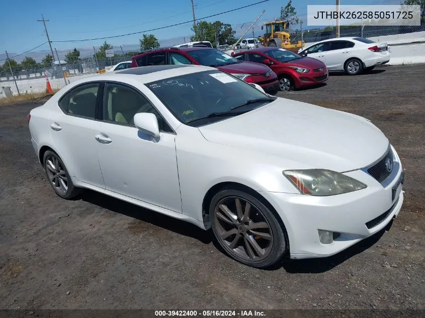 JTHBK262585051725 2008 Lexus Is 250