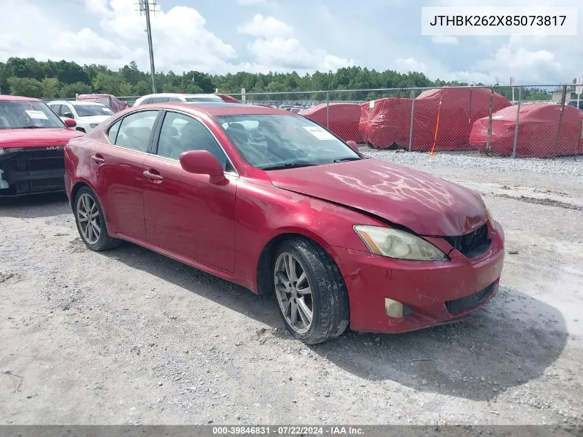 2008 Lexus Is 250 VIN: JTHBK262X85073817 Lot: 39846831