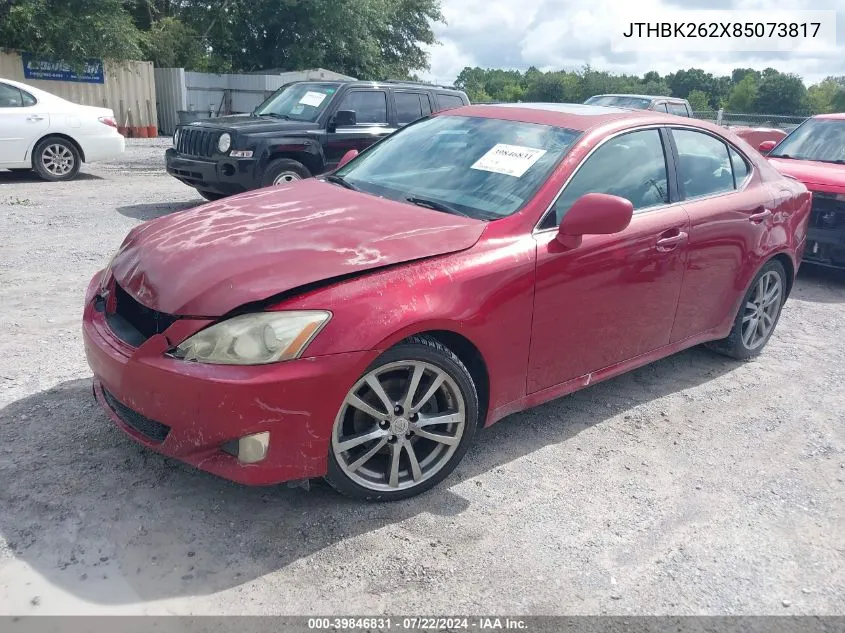 2008 Lexus Is 250 VIN: JTHBK262X85073817 Lot: 39846831