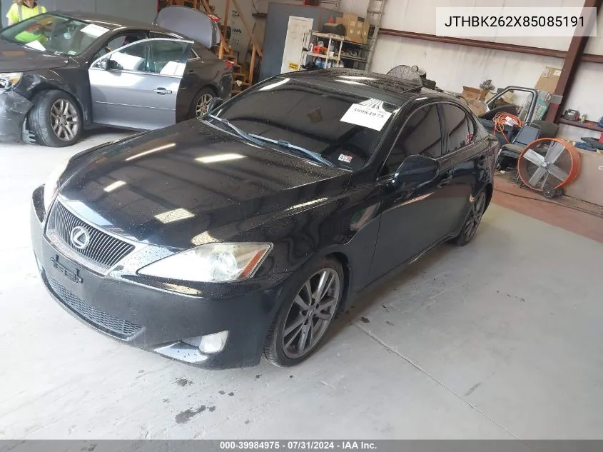 2008 Lexus Is 250 VIN: JTHBK262X85085191 Lot: 39984975