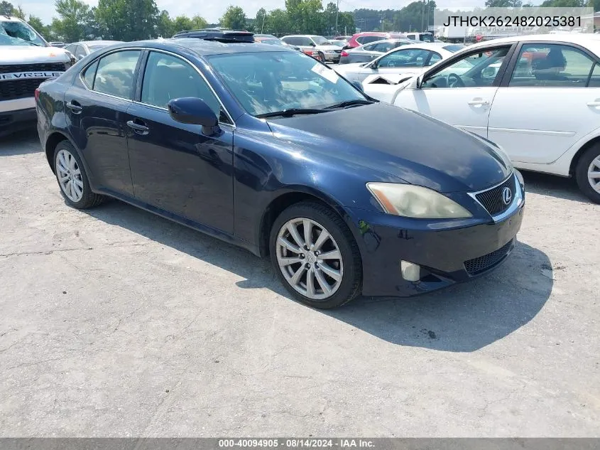 2008 Lexus Is 250 VIN: JTHCK262482025381 Lot: 40094905