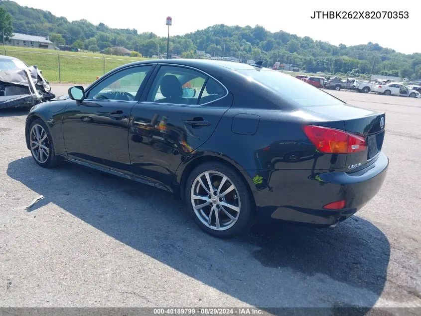 2008 Lexus Is 250 VIN: JTHBK262X82070353 Lot: 40189799