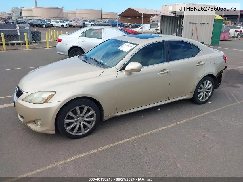 JTHBK262785065075 2008 Lexus Is 250