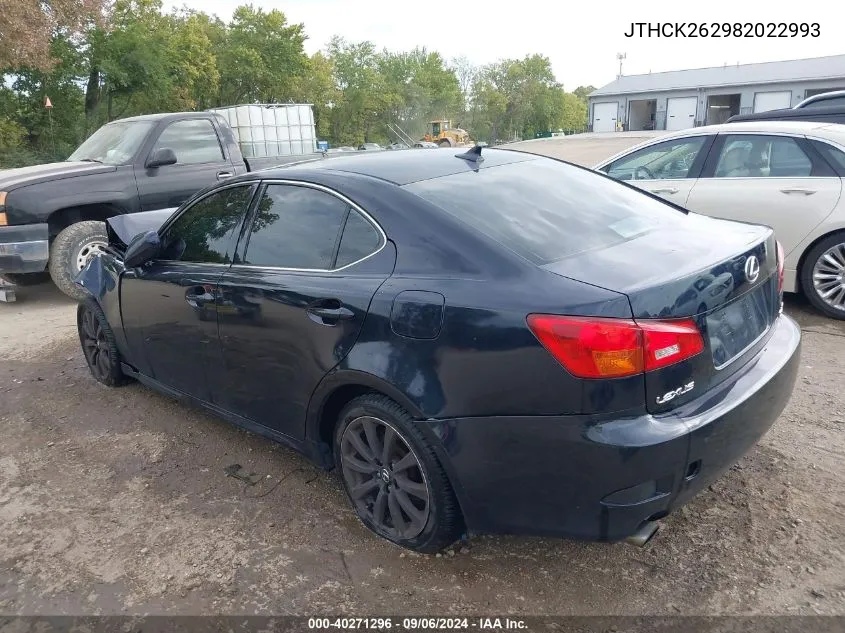 2008 Lexus Is 250 VIN: JTHCK262982022993 Lot: 40271296