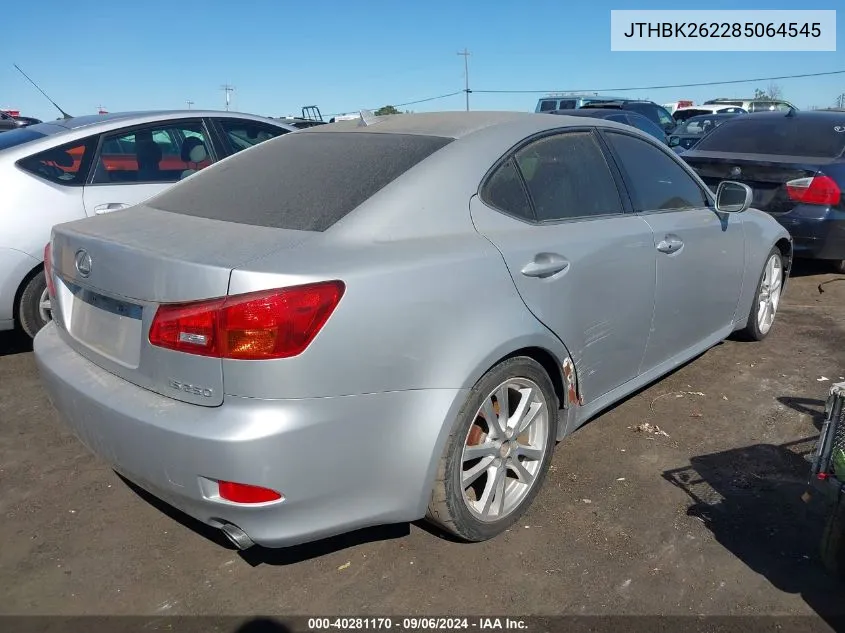 2008 Lexus Is 250 VIN: JTHBK262285064545 Lot: 40281170