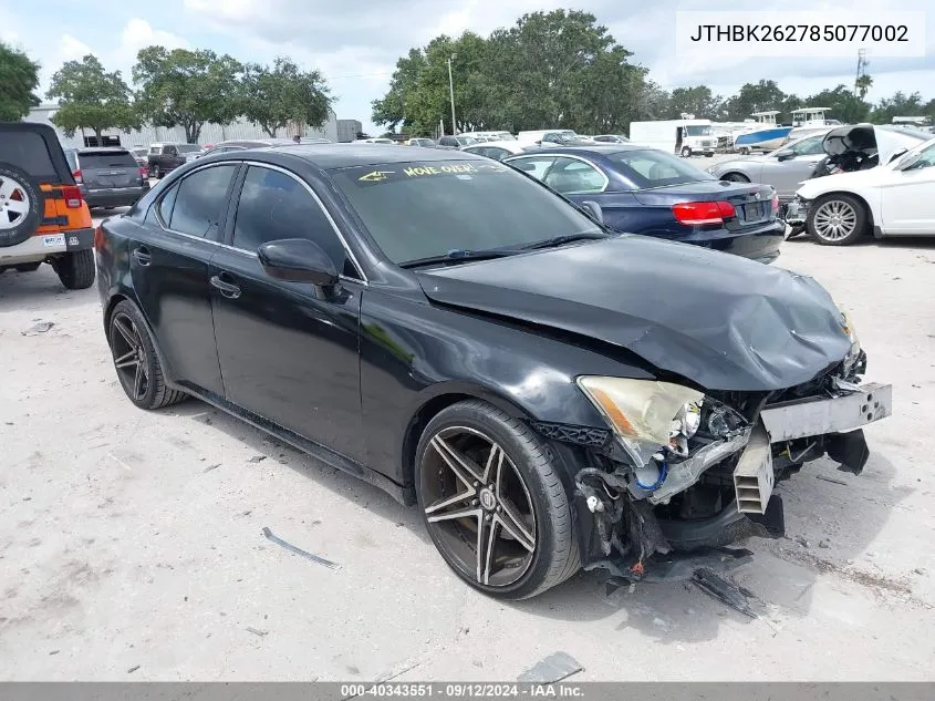 2008 Lexus Is 250 VIN: JTHBK262785077002 Lot: 40343551