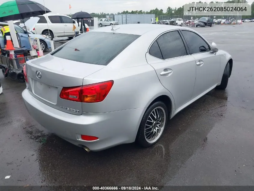 2008 Lexus Is 250 VIN: JTHCK262085024064 Lot: 40366666