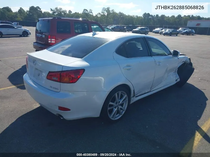 2008 Lexus Is 250 VIN: JTHBK262885068826 Lot: 40380489