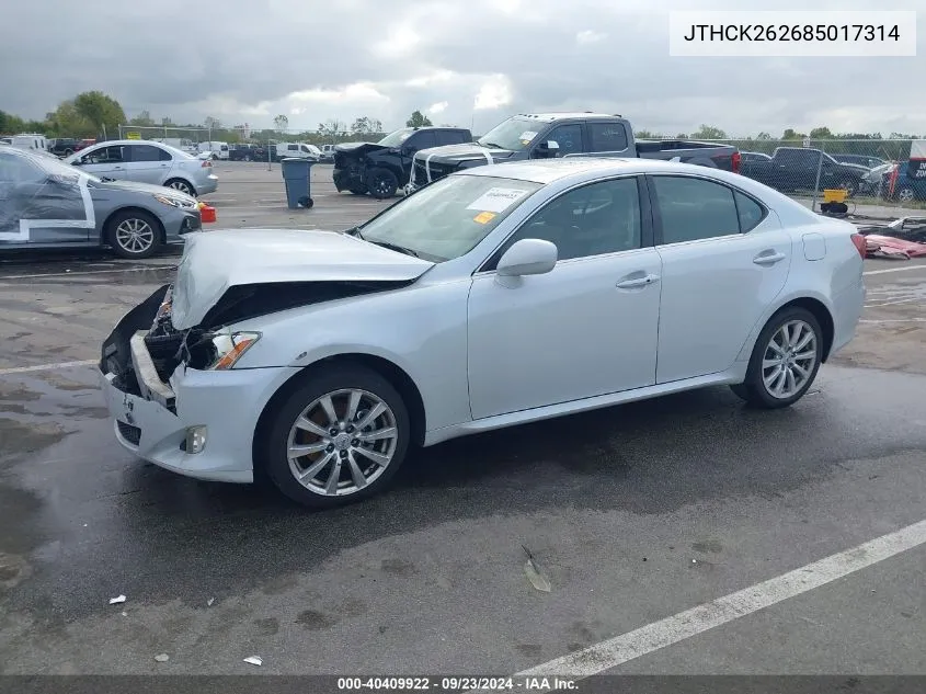 2008 Lexus Is 250 VIN: JTHCK262685017314 Lot: 40409922