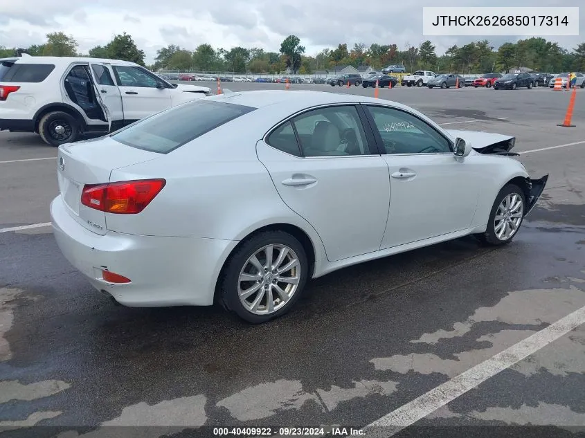 2008 Lexus Is 250 VIN: JTHCK262685017314 Lot: 40409922