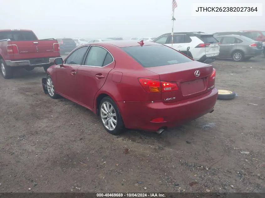 2008 Lexus Is 250 VIN: JTHCK262382027364 Lot: 40469669