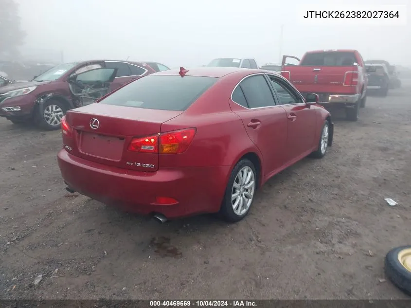 2008 Lexus Is 250 VIN: JTHCK262382027364 Lot: 40469669