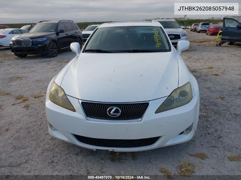 2008 Lexus Is 250 VIN: JTHBK262085057948 Lot: 40497070