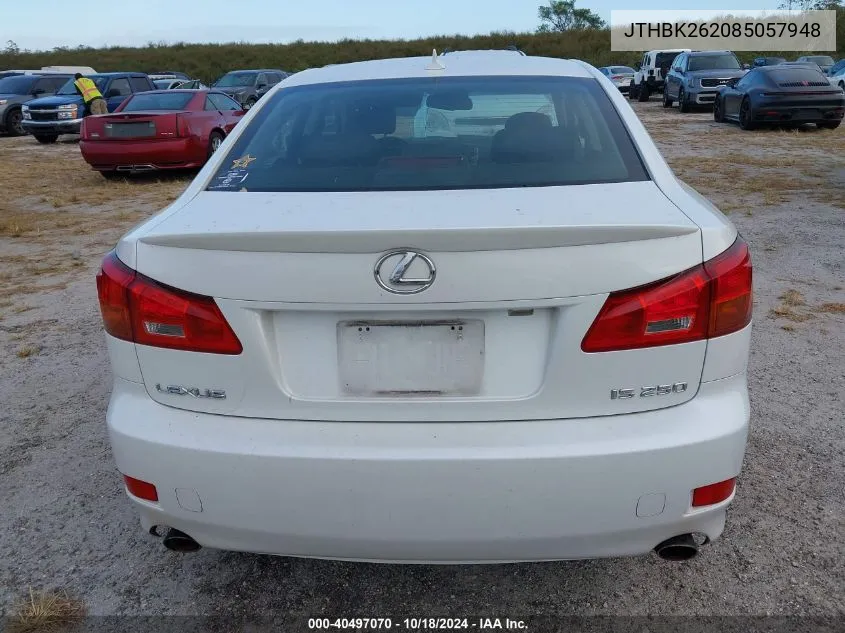 2008 Lexus Is 250 VIN: JTHBK262085057948 Lot: 40497070