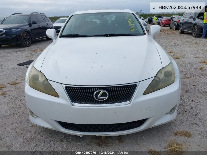 2008 Lexus Is 250 VIN: JTHBK262085057948 Lot: 40497070