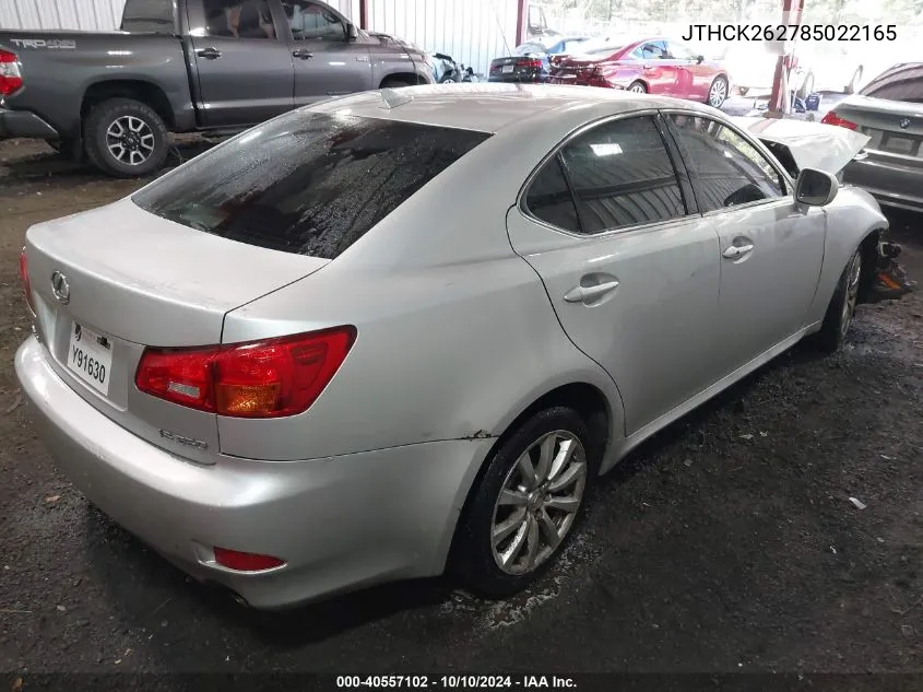 2008 Lexus Is 250 VIN: JTHCK262785022165 Lot: 40557102