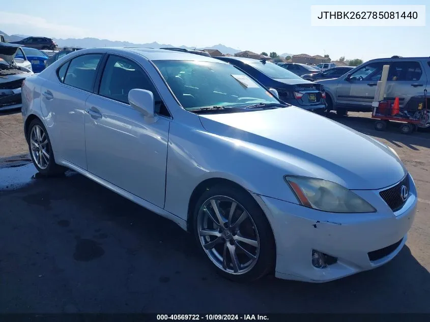 2008 Lexus Is 250 VIN: JTHBK262785081440 Lot: 40569722