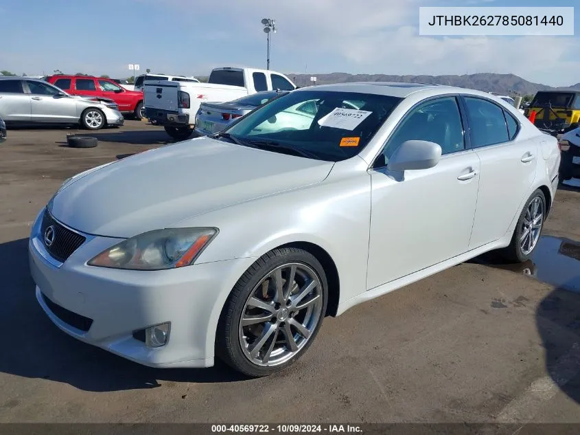 JTHBK262785081440 2008 Lexus Is 250