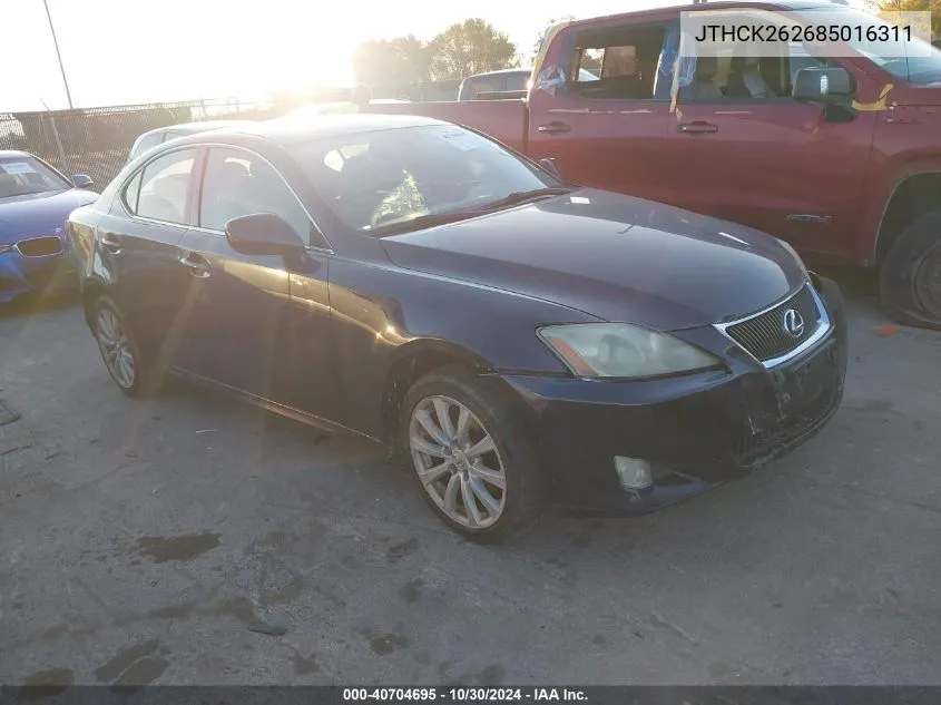 2008 Lexus Is 250 VIN: JTHCK262685016311 Lot: 40704695