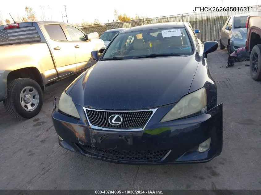 2008 Lexus Is 250 VIN: JTHCK262685016311 Lot: 40704695