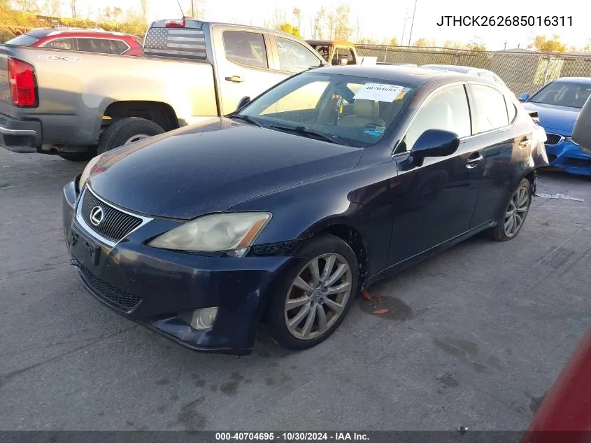 2008 Lexus Is 250 VIN: JTHCK262685016311 Lot: 40704695