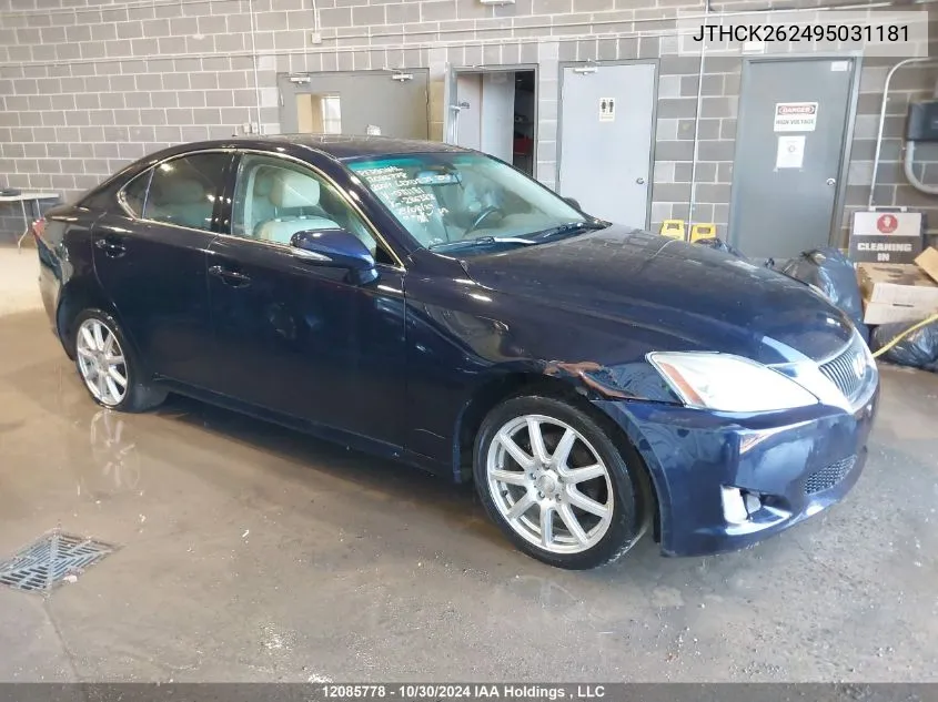 2009 Lexus Is 250 VIN: JTHCK262495031181 Lot: 12085778