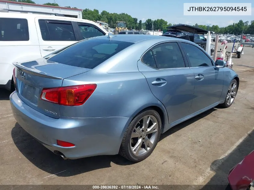 2009 Lexus Is 250 VIN: JTHBK262795094545 Lot: 39836392