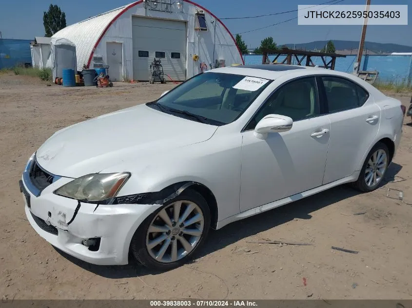 2009 Lexus Is 250 VIN: JTHCK262595035403 Lot: 39838003