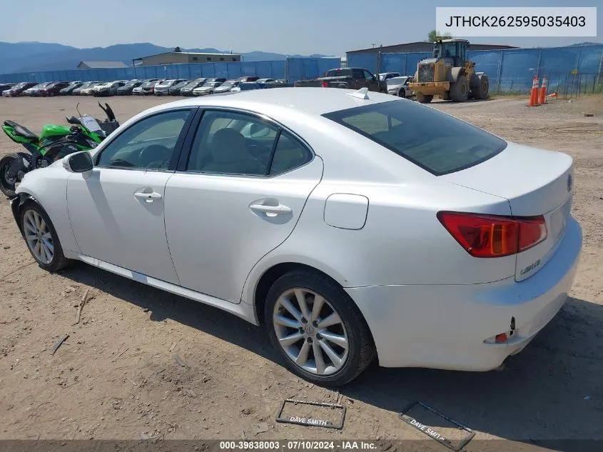 2009 Lexus Is 250 VIN: JTHCK262595035403 Lot: 39838003