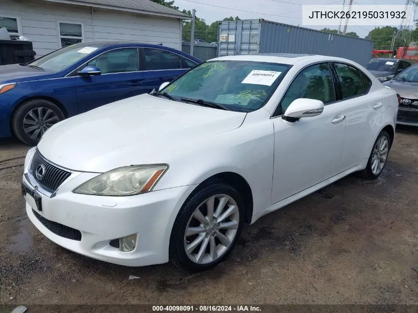 2009 Lexus Is 250 VIN: JTHCK262195031932 Lot: 40098091